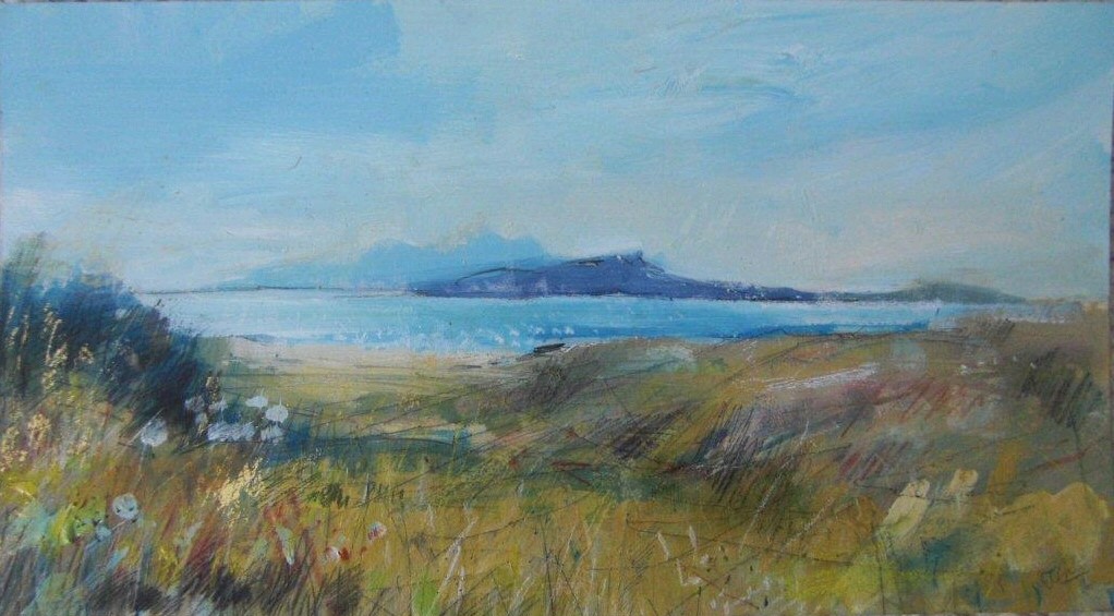 'Summer Fields and Sea, Ardnamurchan' by artist Sarah Carrington